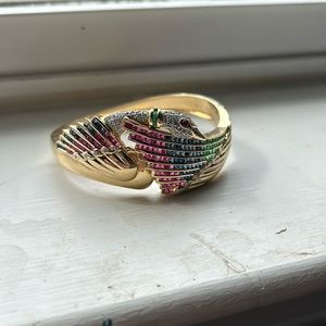COPY - 14kt gold swain with diamond and emeralds